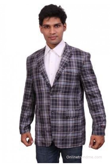 Leonardi Checkered Single Breasted Formal Men's Blazer